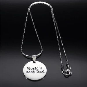 Worlds Best Dad, Fathers Day Necklace Gifts for Father's Day, Stainless Steel